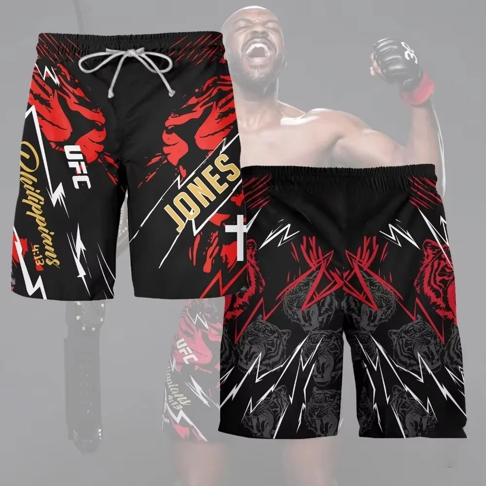 

Новые мужские шорты UFC для фитнеса, быстросохнущие дышащие боксерские шорты и свободные пляжные шорты идеально подходят для бега и фитнеса.