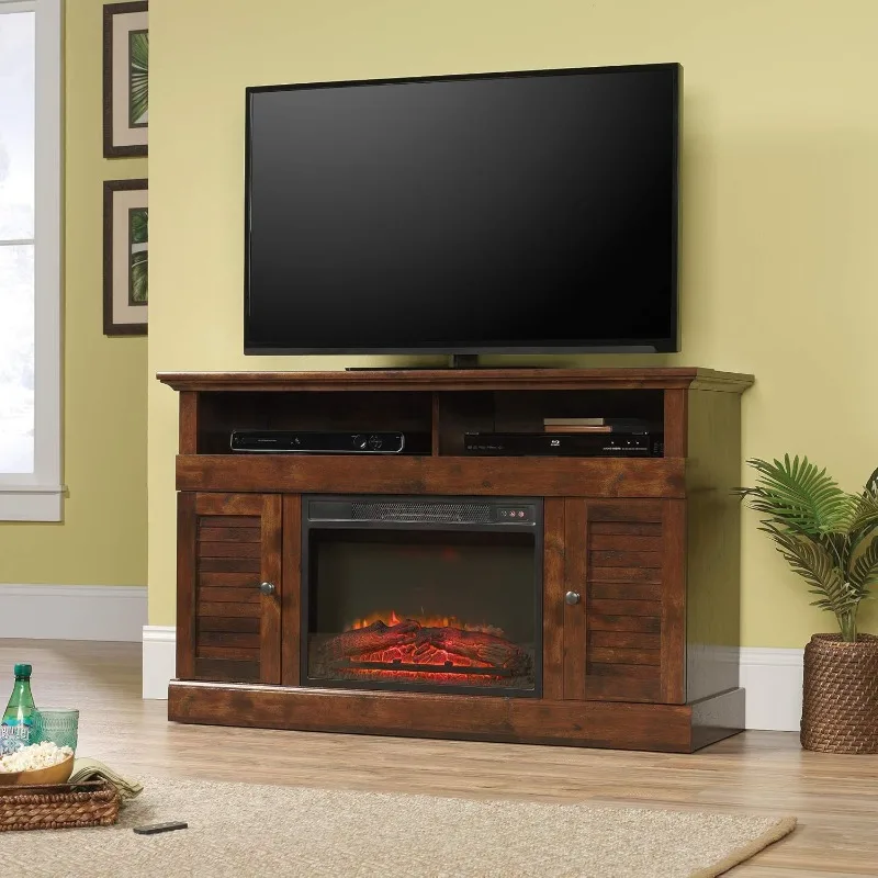 Sauder Harbor View Media Fireplace, for TVs up to 60", Curado Cherry finish