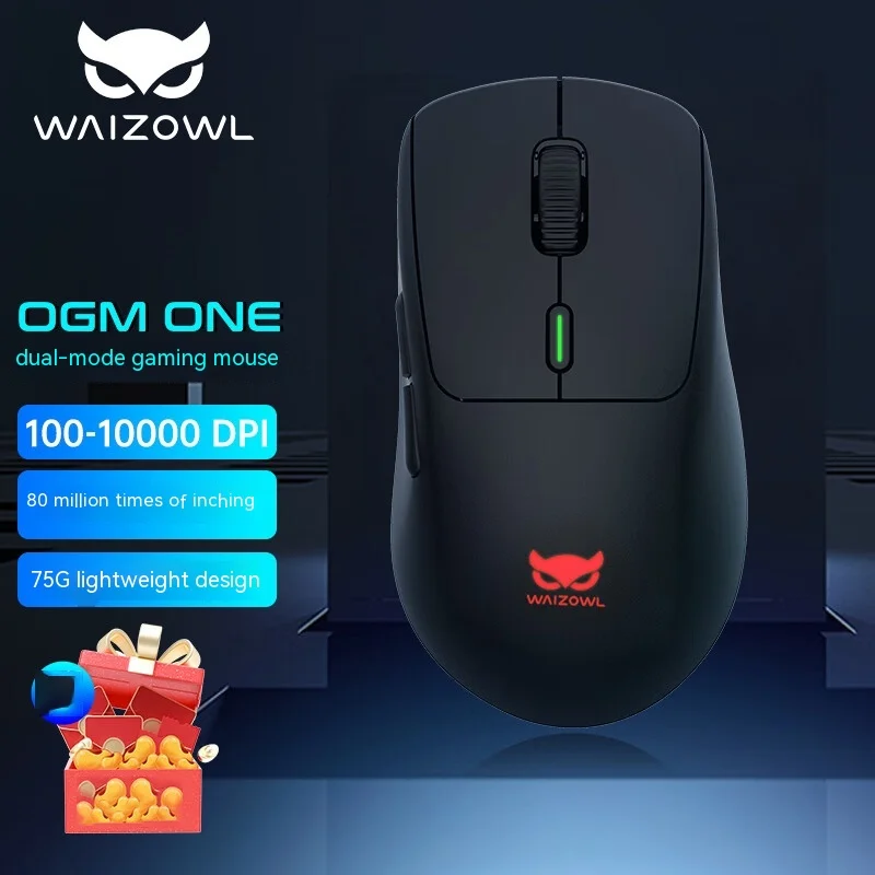 Bg Gaming Waizowl OGM Pro Wireless Gaming Mouse Paw 3395 2.4G Wired Ergonomic Lightweight Mouse For Esports Birthday Gift