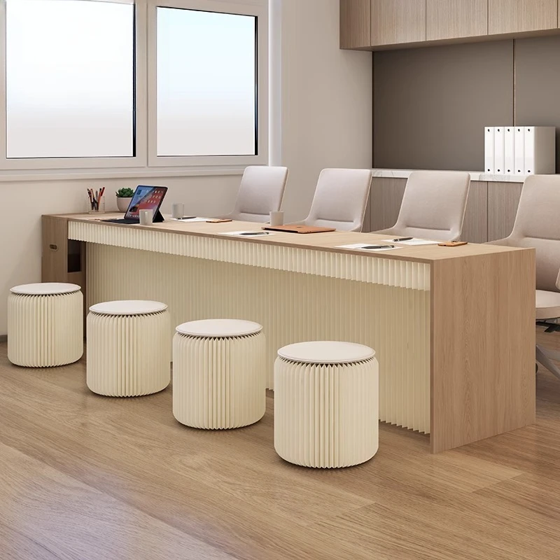 Foldable Invisible Desk Office Long Table Stool Combination Multifunctional Conference Table Workbench Meeting Table