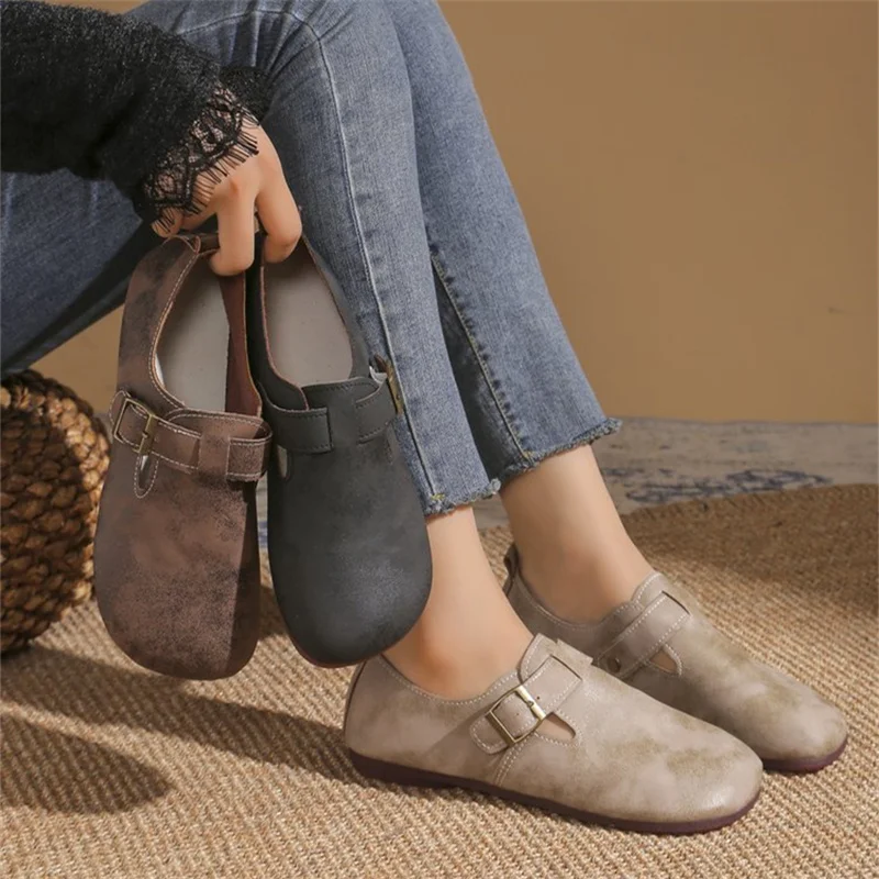 Women Flats Spring Autumn Handmade Ballerina Loafers Shoes Women Comfortable Soft Leather Flat Sneakers Women Zapatos De Mujer