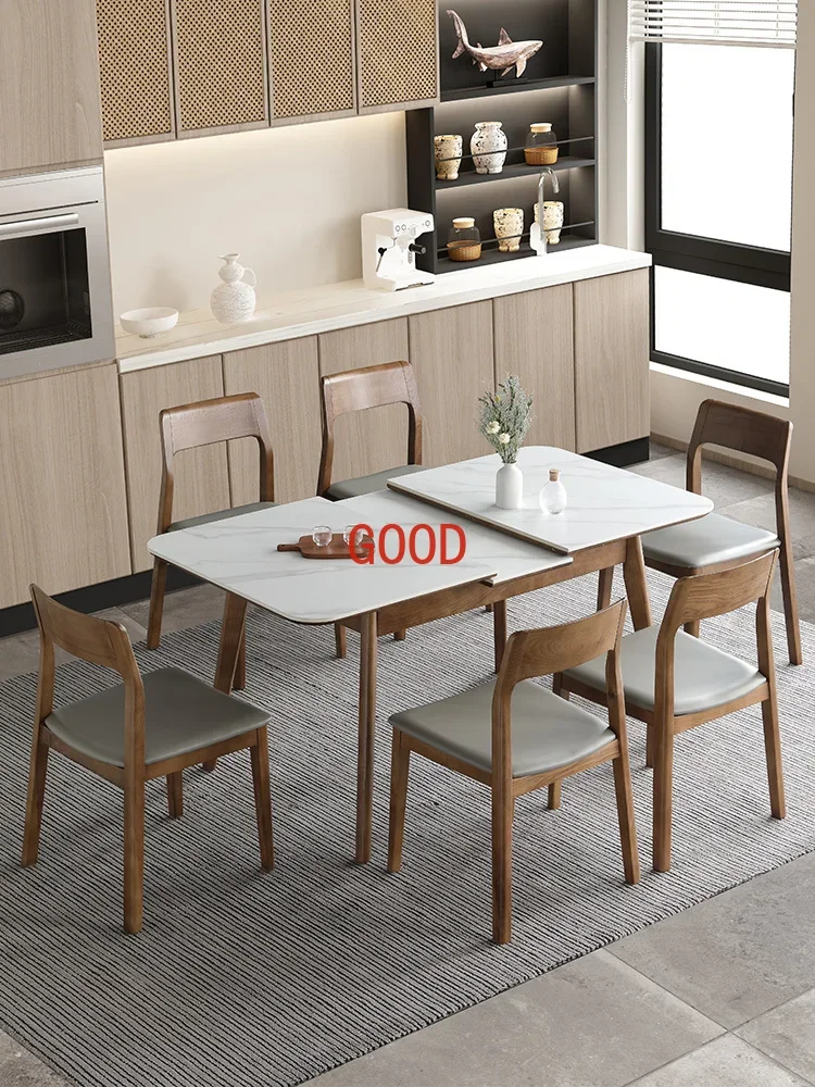 

Телескопический обеденный стол из скандинавской каменной плиты, современный простой домашний стол