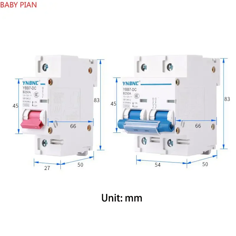 1P 2P DC Circuit Breaker 80A 100A 125A 150A  200A 250A 12V 24V 36V 48V 60V 72V 120V  Circuit Breaker for Solar Cells RV Battery