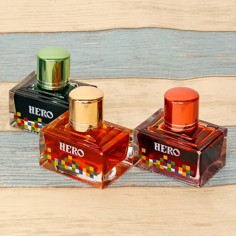 40ml Color Ink Pen Color Ink 12 Color Pigments Non Carbon Pen Water Non Clogging Hero Ink Supplement Liquid School Supplies