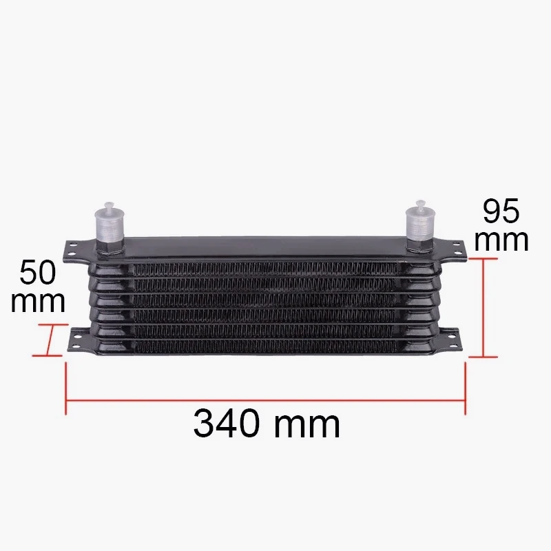 

AE-Black 7 Rows Oil Cooler With 2PCS AN10 Nylon Stainless Steel Braided Hose