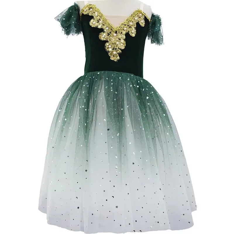 Nuovo tutù di balletto professionale lungo abito in tulle per ragazze vestito da balletto cigno bianco performance ballerina di danza costume per bambini per ragazze