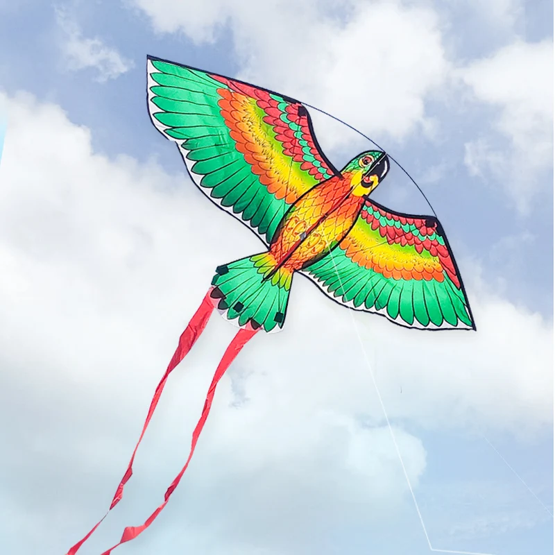 Cometa para loros Paradise Bird de 1,1 m con mango de 100m y cola de 1,4m, cometa para pájaros, cometa de Animal, juguetes al aire libre para niños, deporte al aire libre
