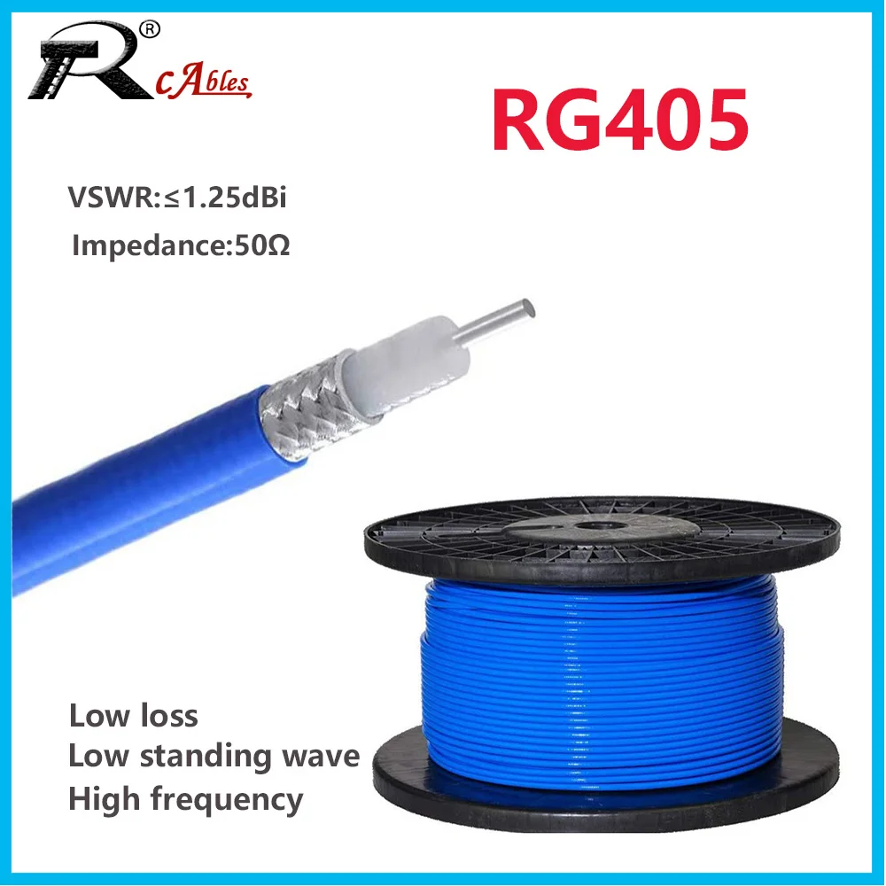 RF Coaxial RG405 RG086 Cable Semi-Flexible Thread Low Loss High Frequency DC-6GHz Test Cable 50ohm 1M 3M 5M 10M