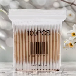 100/500/1000 Double Head Cotton Swab Women Makeup Cotton Buds Tip Wood Sticks Nose Ears Cleaning Health Care Tools