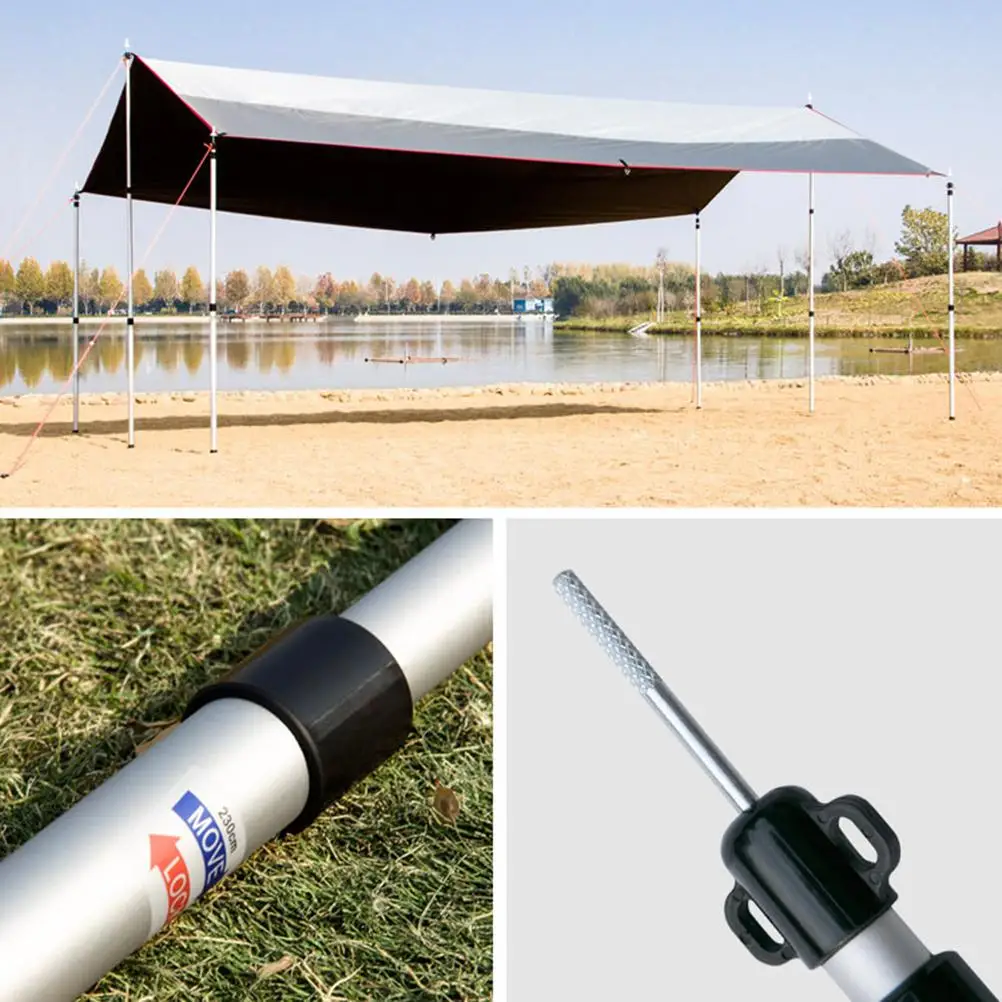 Telescopic Tent Pole with Twist Lock, Aluminum Alloy, Portable Camping Pole, 2.3m, Adjustable Height for Canopy, 6061