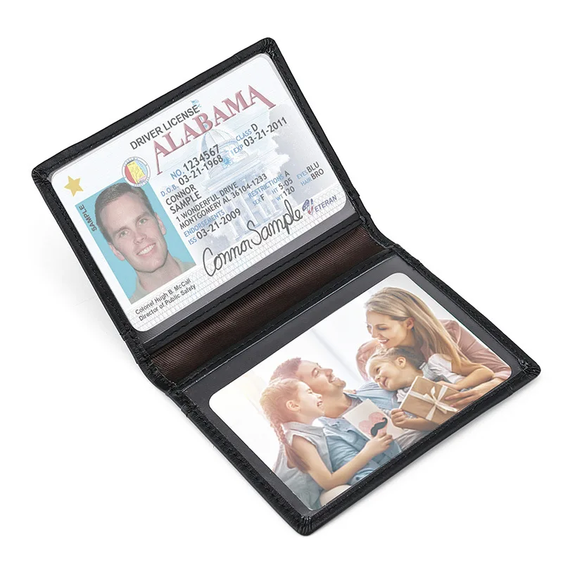 Slim Genuine Leather Drivers License Wallet Card Wallet with ID Window Bussiness Driver's License Cover