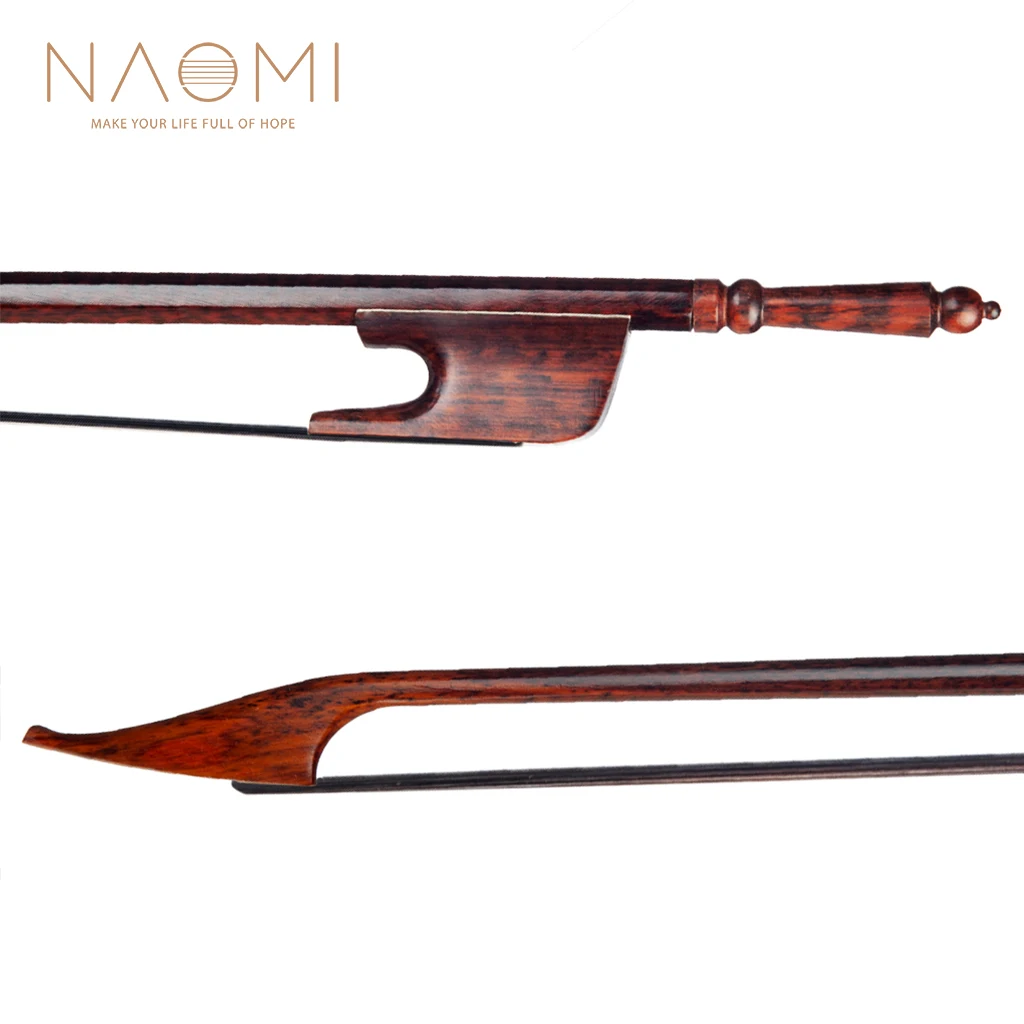 

NAOMI Baroque Style 4/4 Violin Bow Snakewood Bow With Long Screw Snakewood Accessories Black Horsehair Straight Bow