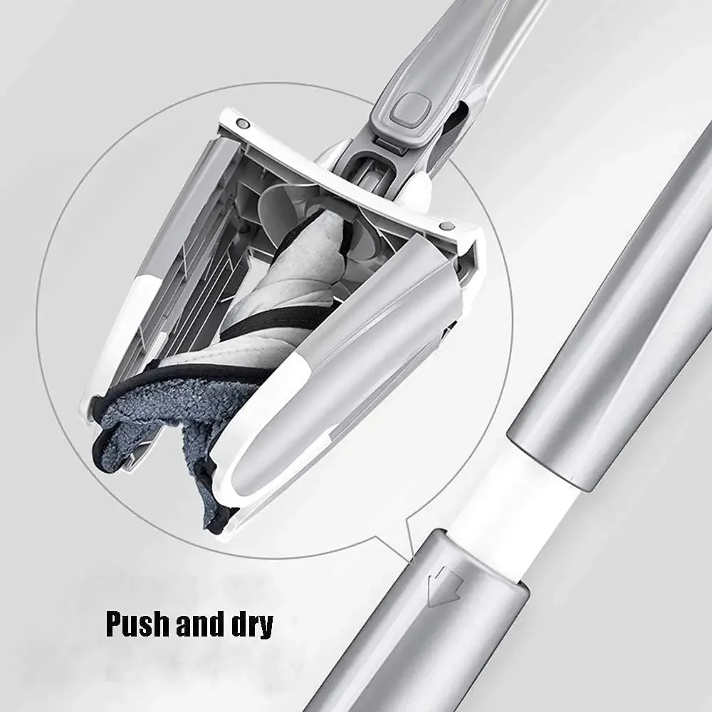 

Wet & Dry Adjustable X-Shaped Twist Floor Cleaning Mop Long Handle 360 ​​Rotatable Glass Cleaner Squeeze Wiper Cleaning Hard
