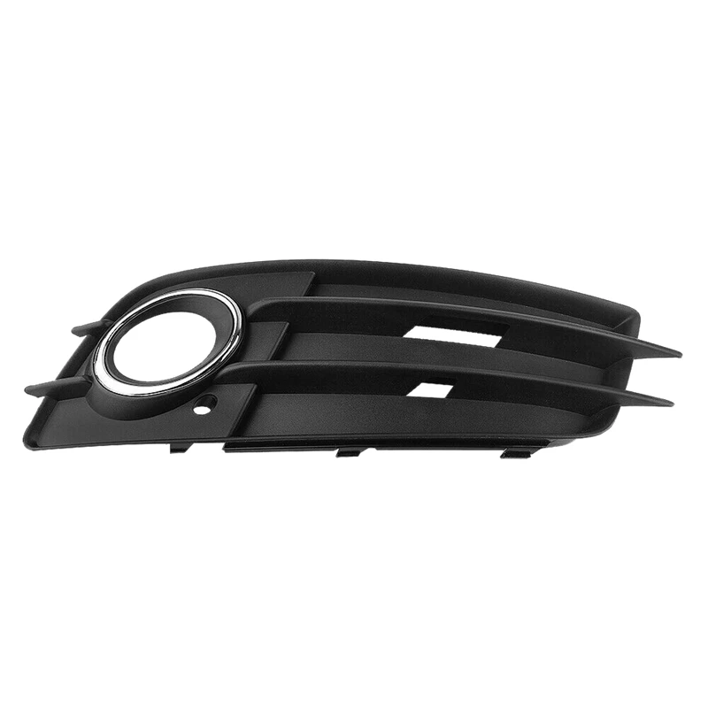 Right Side Matte Black Fog Light Grill Chrome Ring S-Line Bumper For- A4 B8 S-LINE S4 2008-2012 8K0807682C