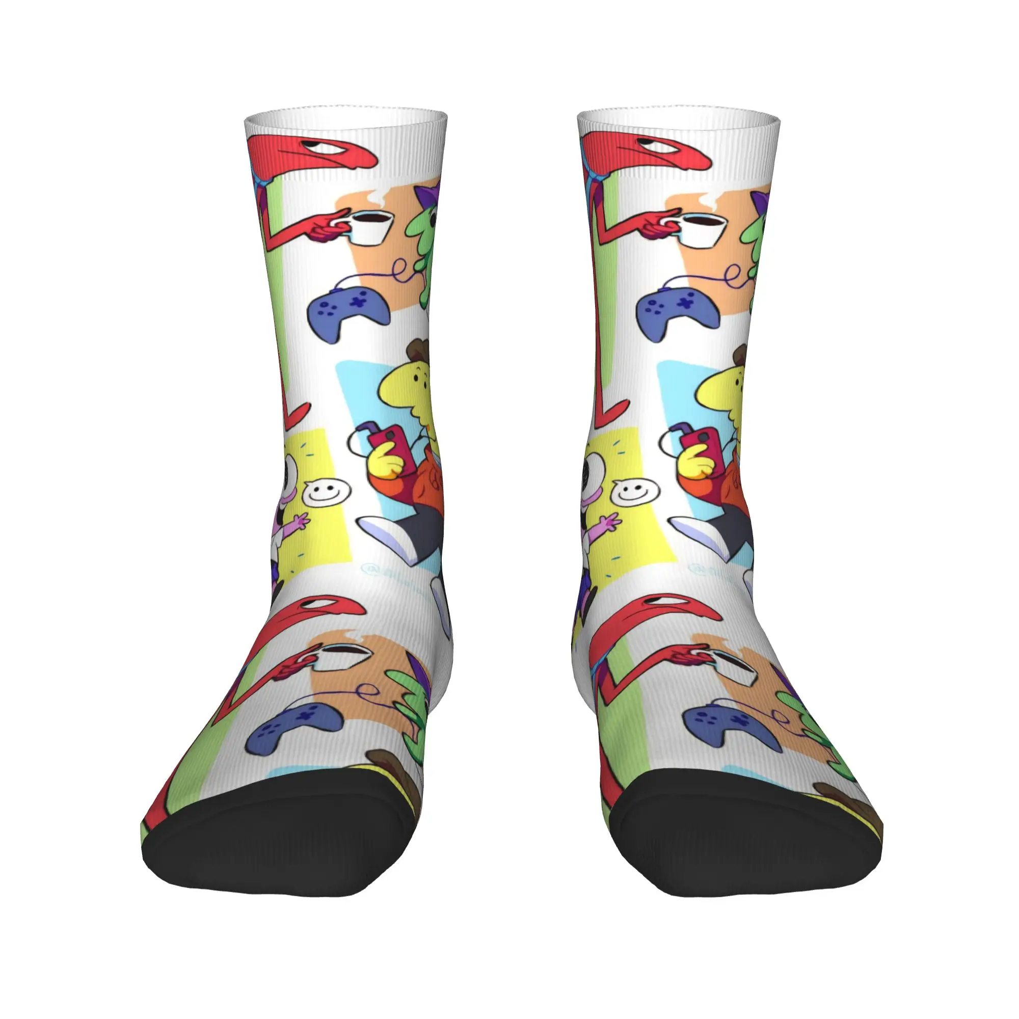 الرجال النساء الأصدقاء المبتسمين بيم وتشارلي الجوارب تنفس عارضة طاقم الجوارب هدايا رائعة #3