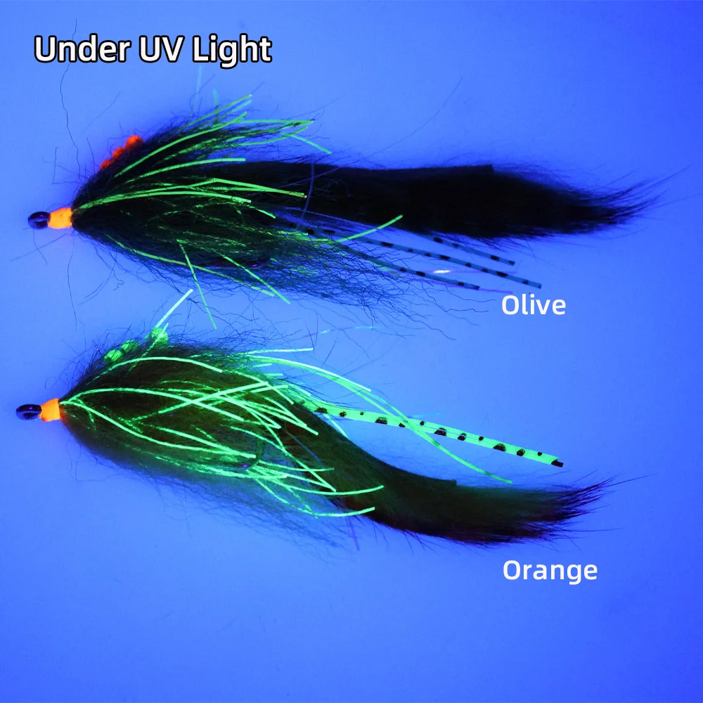 Vampfly 2 قطعة # 2/0 قماش القنب الأرنب يطير أرنب قطاع Zonker غاسل يطير الشائكة الفولاذ المقاوم للصدأ هوك باس بايك Steelhead الصيد إغراء