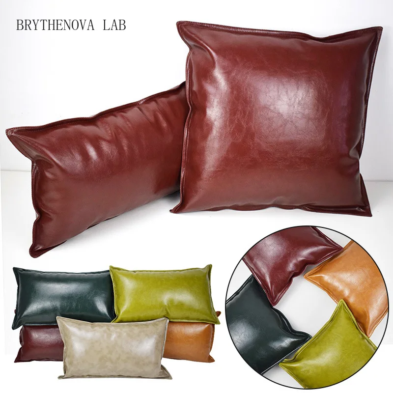 Housse de coussin en cuir PU de luxe léger pour canapé, chaise, voiture, 30x50/45x45/50x50/40x65cm, décoration intérieure, housse de pouf