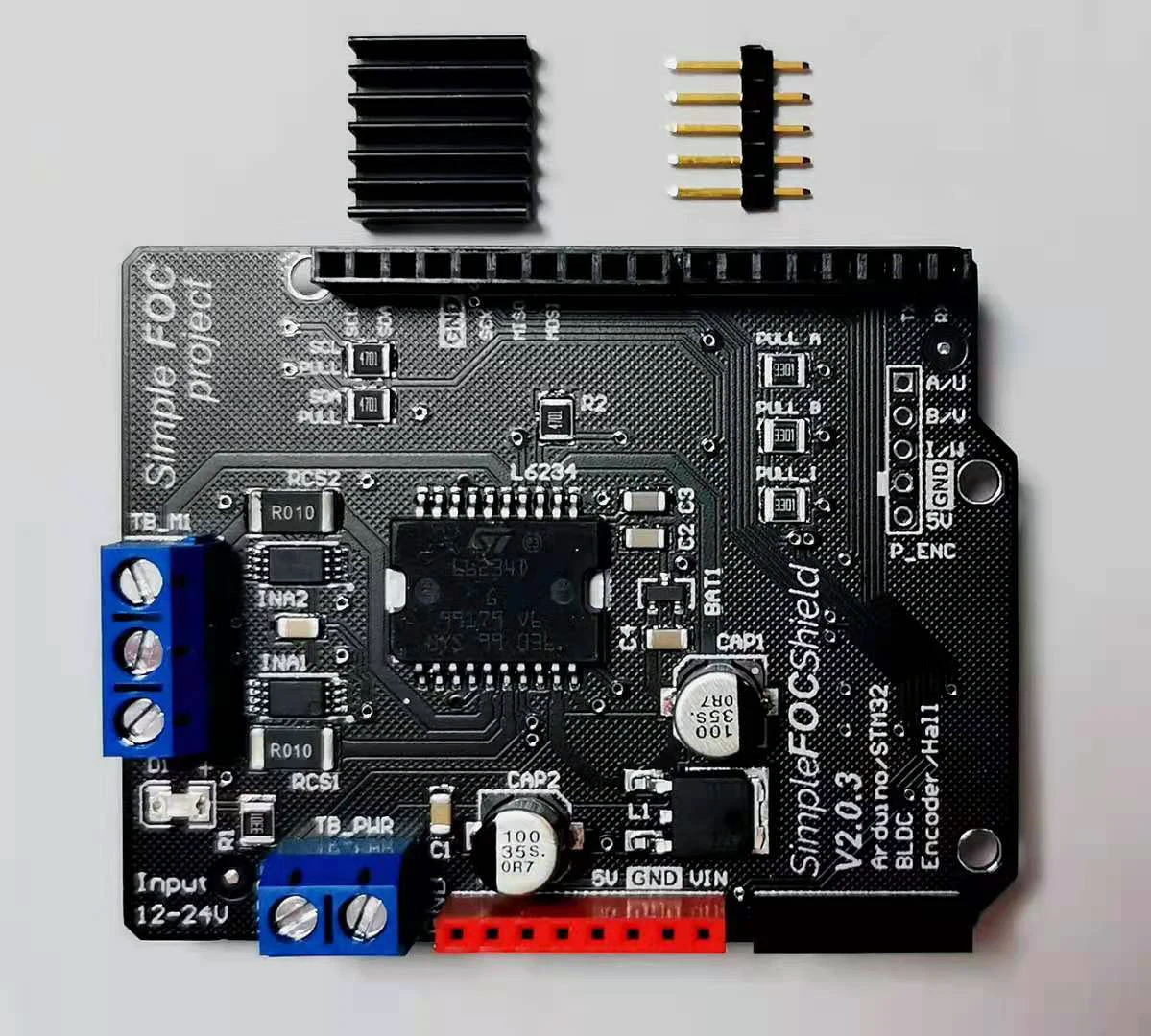 SimpleFOC Shield v2.0.4 v1.3.3 Servo mecánico BLDC para perros, placa de desarrollo de accionamiento