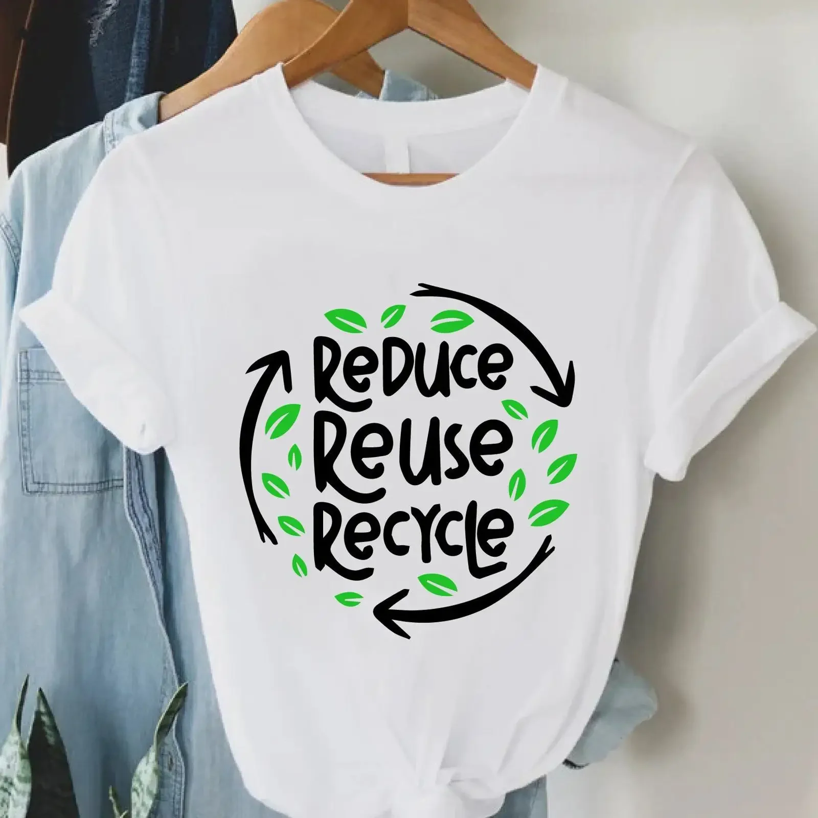 Reduce Reuse Recycle T Shirt Earth Day Environmental Awareness Nature Lover Advocacy Casual vintage Washed Stretched Soft