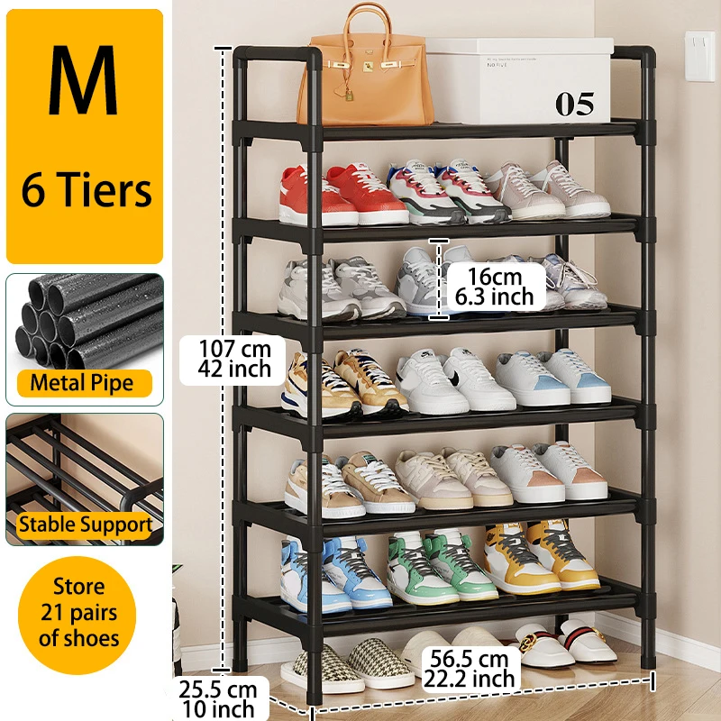 Meerlaags metalen schoenenrek, grote capaciteit schoenenopberger voor entree, kast, garage, schoenenplank voor woonkamer