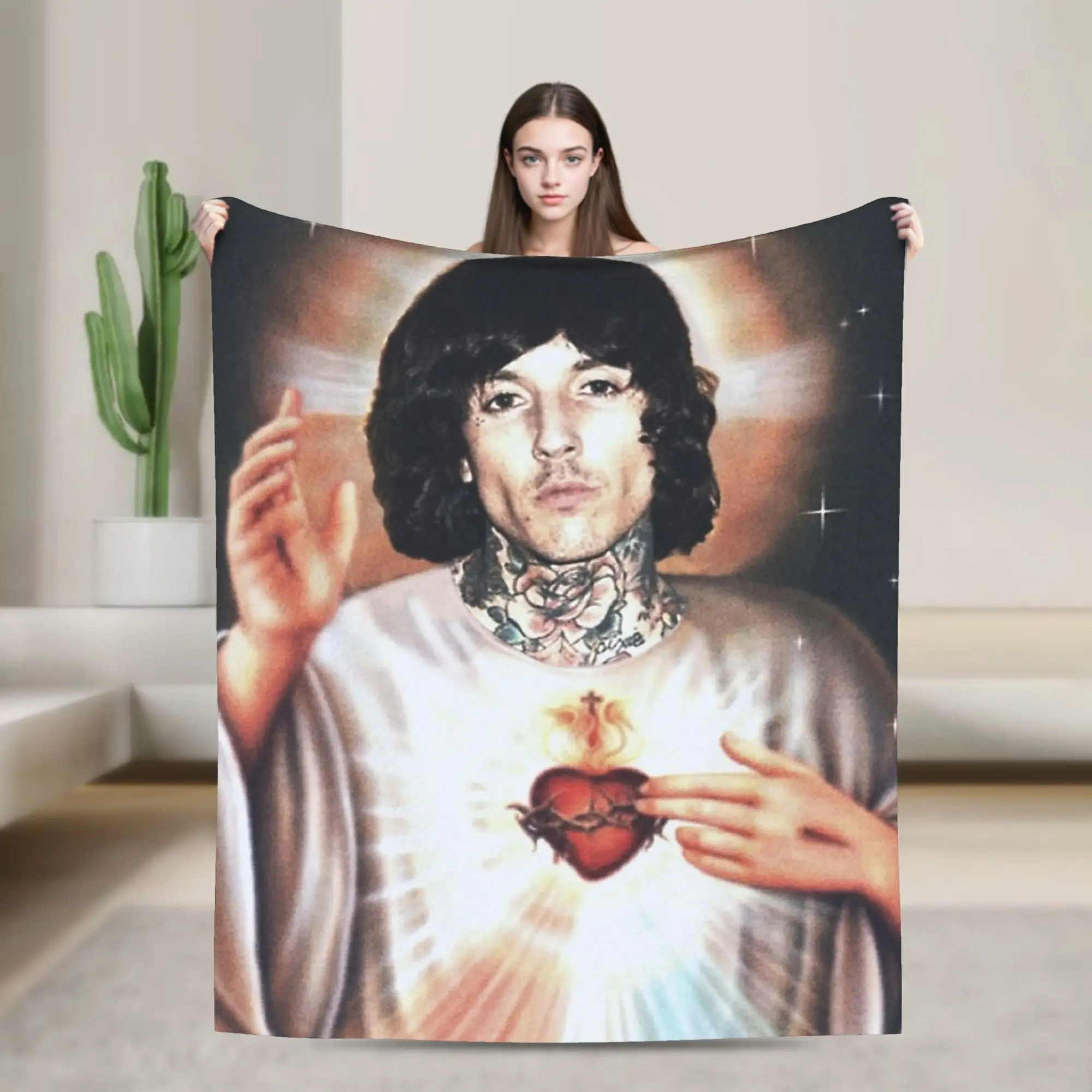 Saint Oli Sykes Bringed Me The Horizoned Blankets Fleece  Winter  Multi-function Soft Throw Blanket for Bedding Office Quilt
