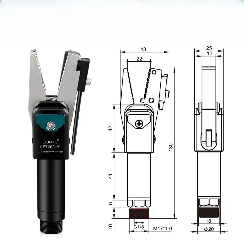 

New Arrival Mechanical Jip Gripper Grip Robot Parts Nozzle Clamp Pneumatic Sprue Gripper Pneumatic Finger with Sensor
