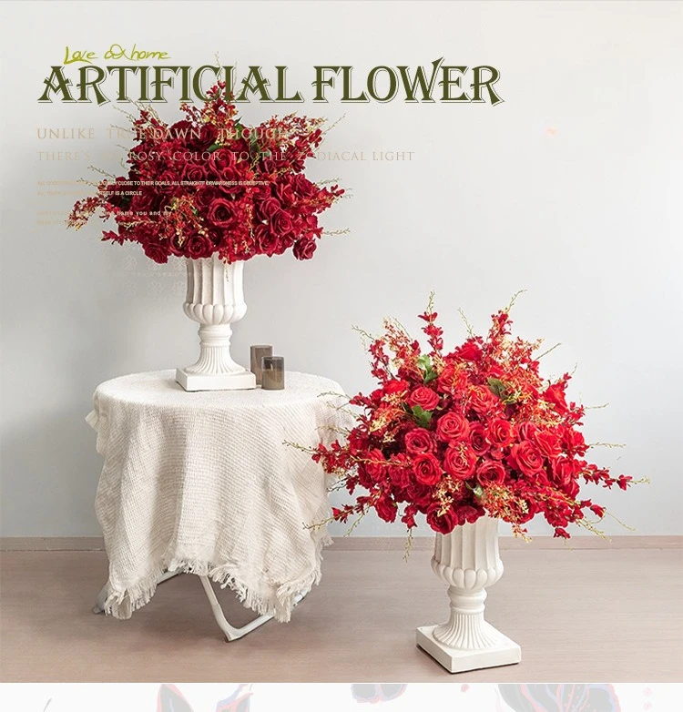 60cm Rote Jasmin-Kunstblumenkugel, Hochzeitsbühnen-Mittelstück, Künstliche Blumensphäre, Schaufensterdekoration, Event-Party-Großhandel – Detail 4