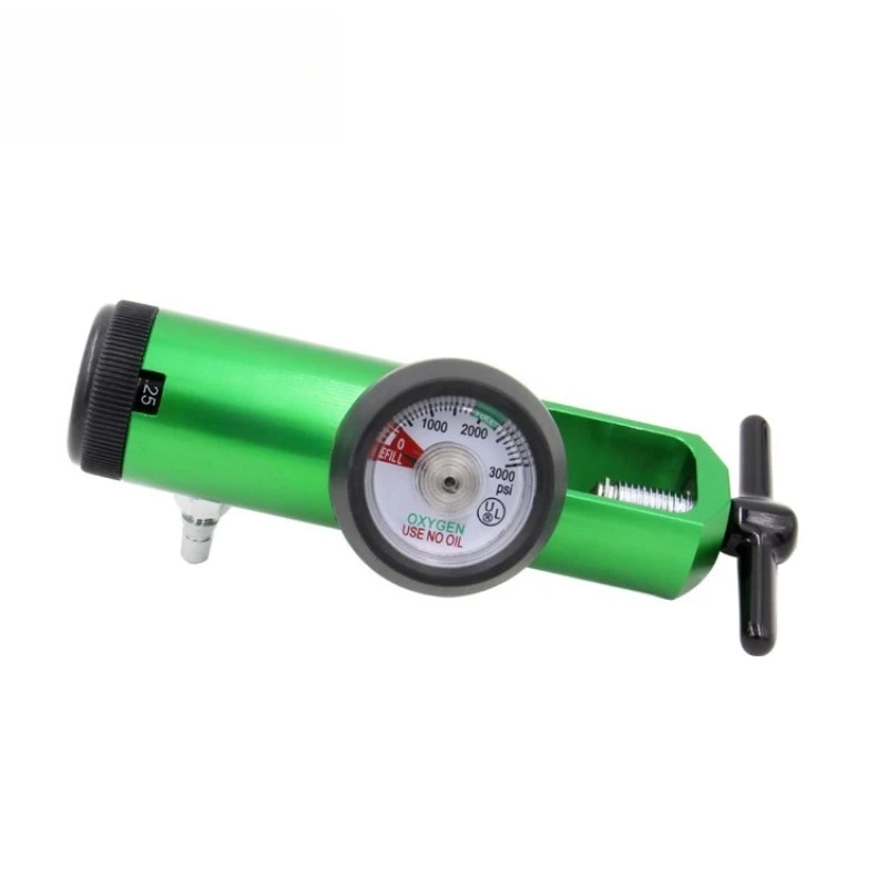 Portable Medical Oxygen Pressure Regulator CGA870 Standard Gas Cylinder Reducer with Gauge for Ventilator Application