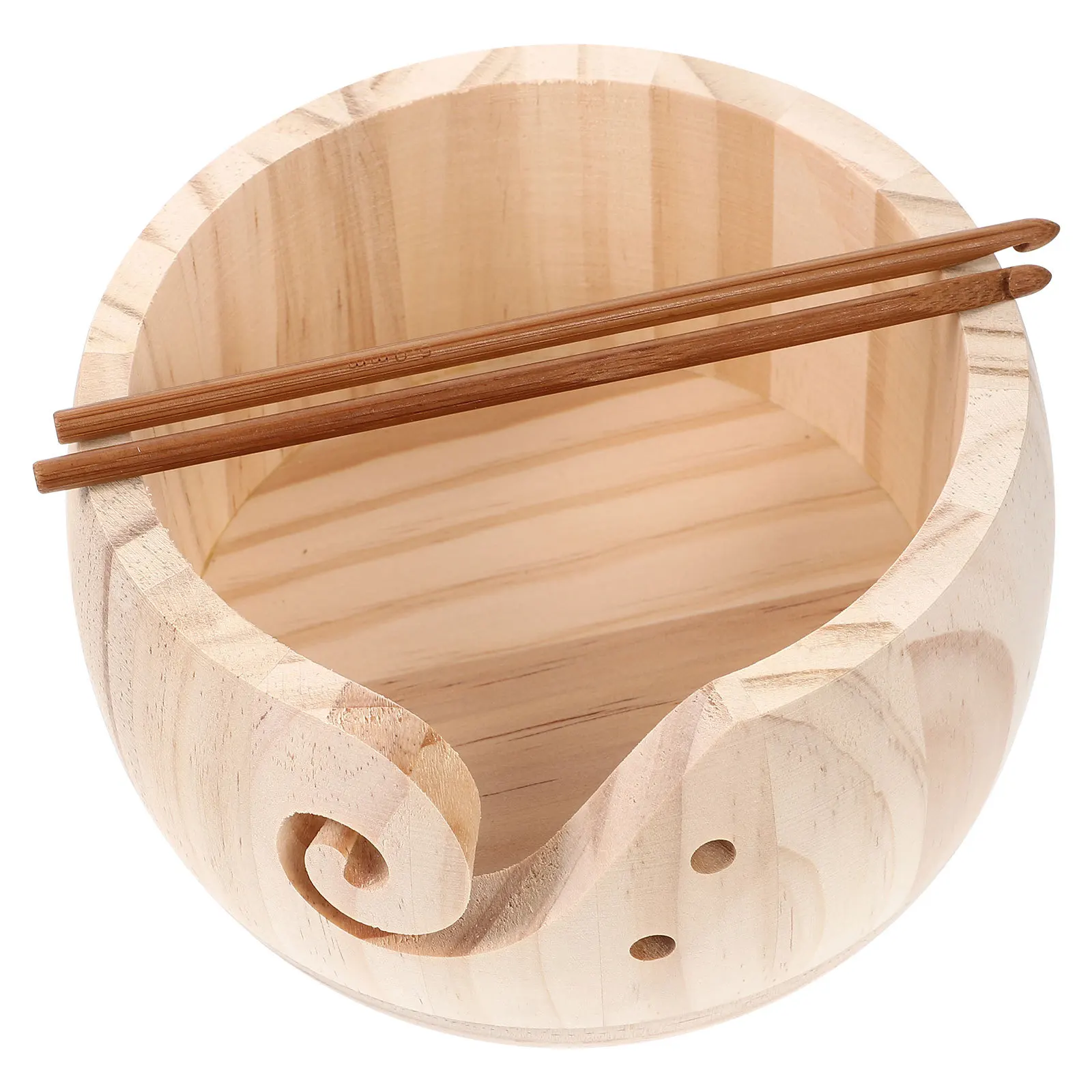 1 مجموعة وعاء الغزل الإبداعية إبرة كروشيه حامل السلس خشبية الحياكة المنظم الصوف وعاء التخزين لوازم الحرفية العملية