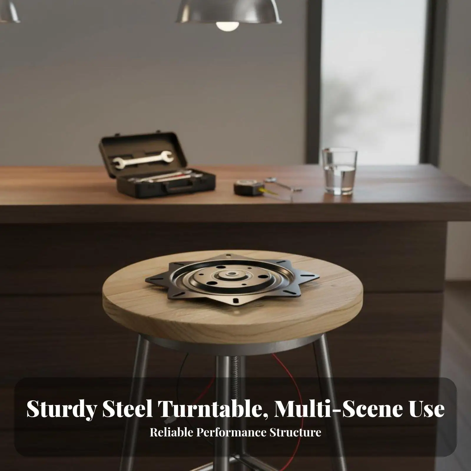 Swivel Base Thick Steel 360 Degree Rotation Turntable Plate for Kitchen Stool Chair and Display Shelf Repair