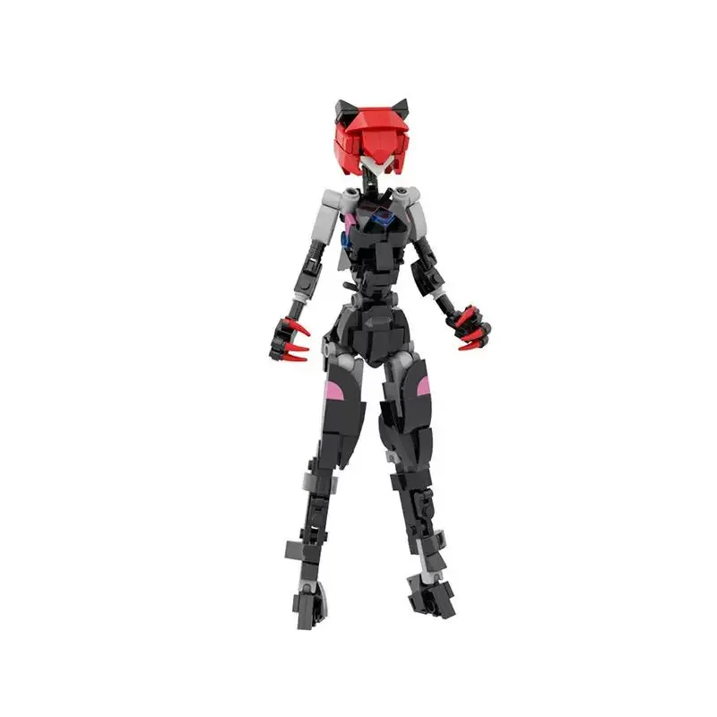 MOC Cat Female Robot Model Small Particles Building Block DIY Creative Model Men Love Collecting Bricks Gift