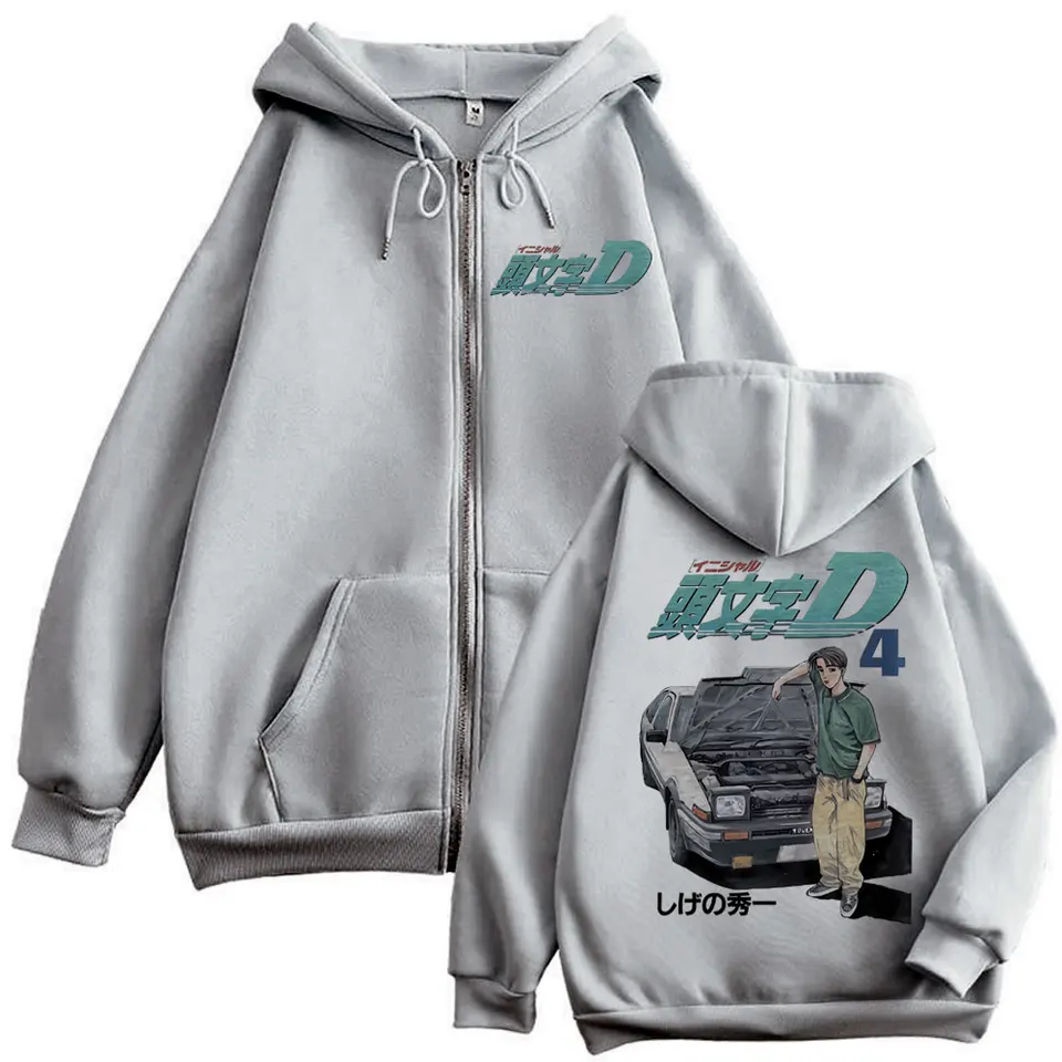 Anime Initial D Takumi Fujiwara Graphic Zipper Hoodies Harajuku