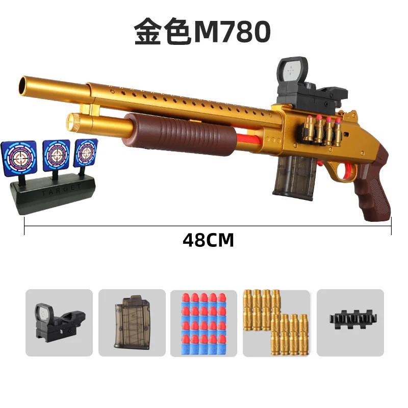 สินค้าใหม่ Safety Shell Ejection Soft Bullet ปืนของเล่น Laifu M780 Lower Supply นิตยสาร Supply เข็มขัด Red Dot Sight และอัตโนมัติสุทธิจับ