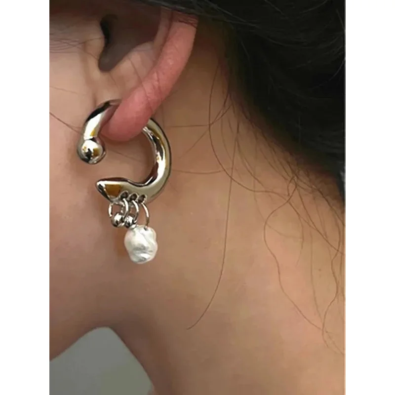 

Серьги-капли в стиле панк с жемчугом для женщин и мужчин, 2025, съемные висячие готические Y2K, до после ювелирных изделий, подарок