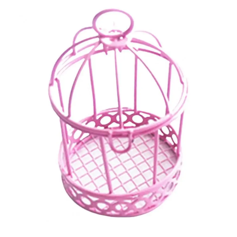 Durable Bird Cage Mini Bird Cage Cute Portable Bird Cage Storage Box Macaron Iron Craft Desk