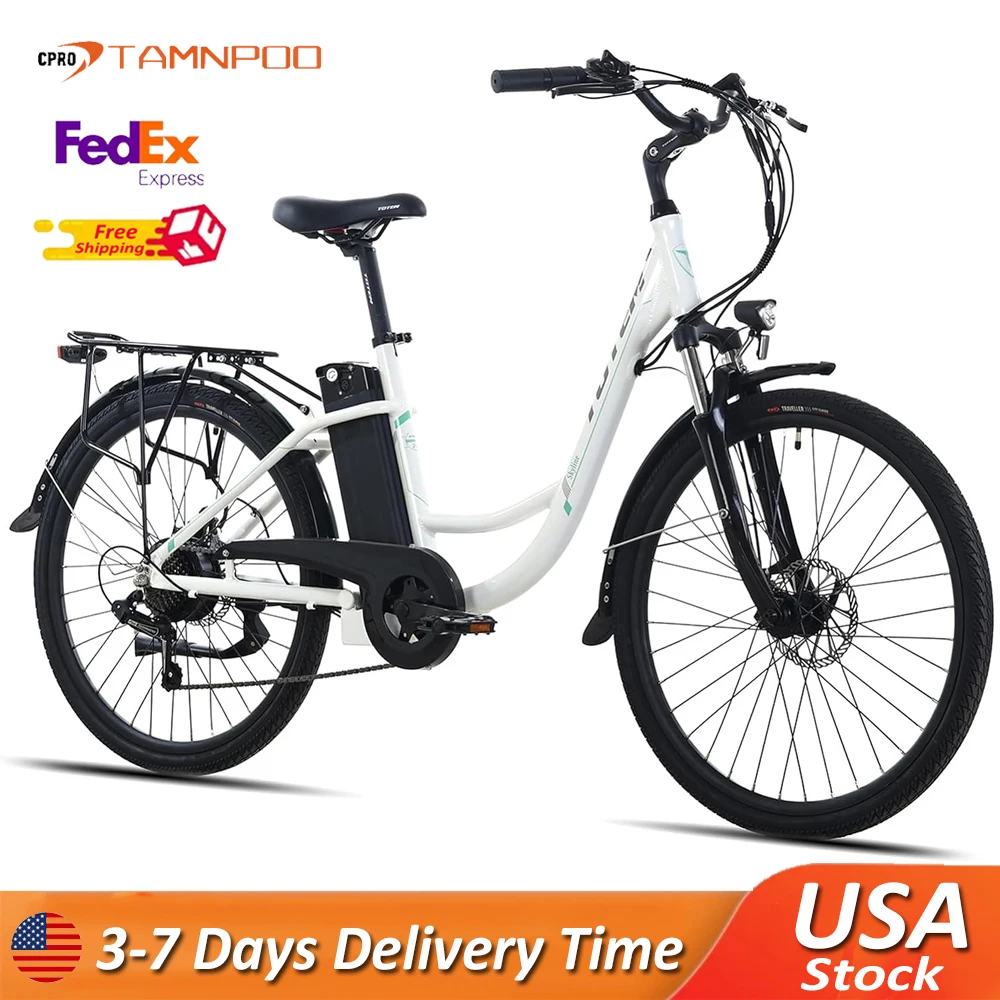 

US Stock Electric Bike 350W 36V 10.4Ah Electric Cruiser Bike Shimano 7-Speed City Commuter Ebike Electric Bicycles for Adults