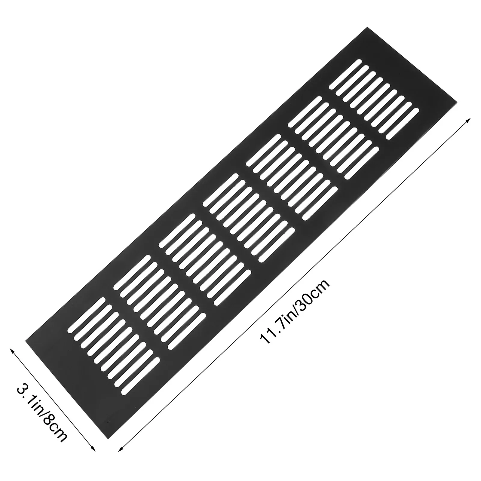 Aluminum Alloy Rectangular Air Vent 300x80mm Odor-Proof Mesh Cover for Wardrobe, Cabinet, Shoe Closet & Bathroom