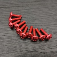 10pcs Bolts Screw Black Aluminum adornment M6 x 20mm M5 x 16mm Motorcycle Red Anodised 25mm Bolts Red Screws M6 M5 Cap Head