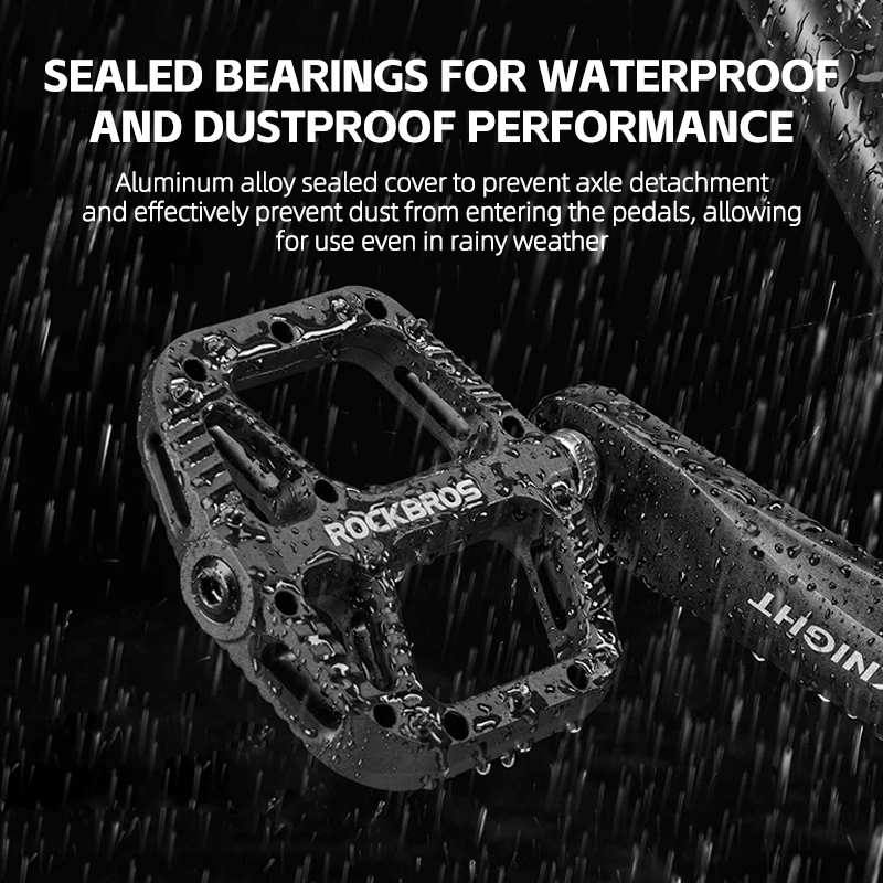 ROCKBROS MTB Bicycle Pedals High Quality Lightweight Nylon Pedal Waterproof Dustproof High-Speed Bearings Bike Anti-Slip Pedals