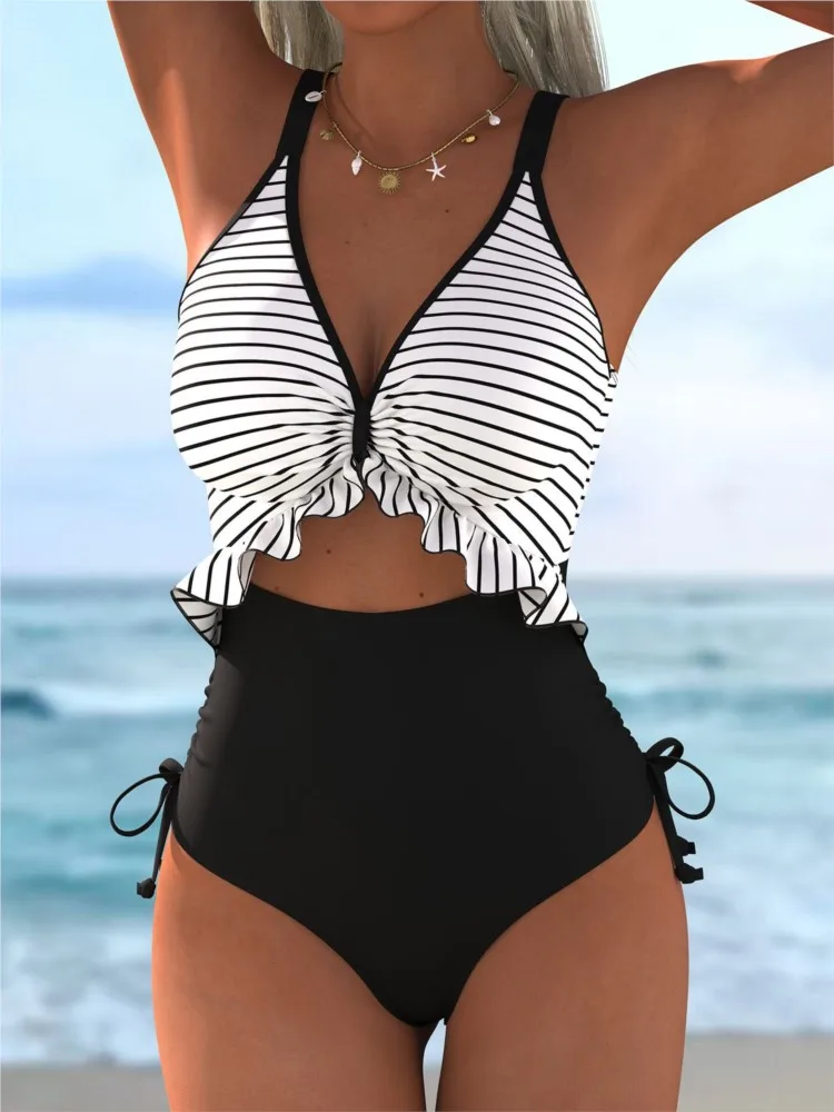 

Новый сексуальный купальник с высокой талией для женщин, летний комплект бикини без рукавов, пляжный купальный костюм для женщин