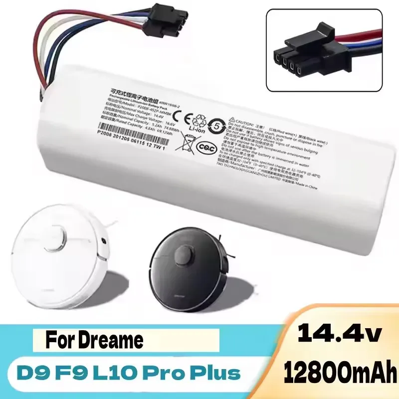 Original Battery for Dreame Robot Vacuum Mop Cleaner L10s Ultra L10 L10S ULTR1800mAh Lithium-ion Pack 4INR19/66-2