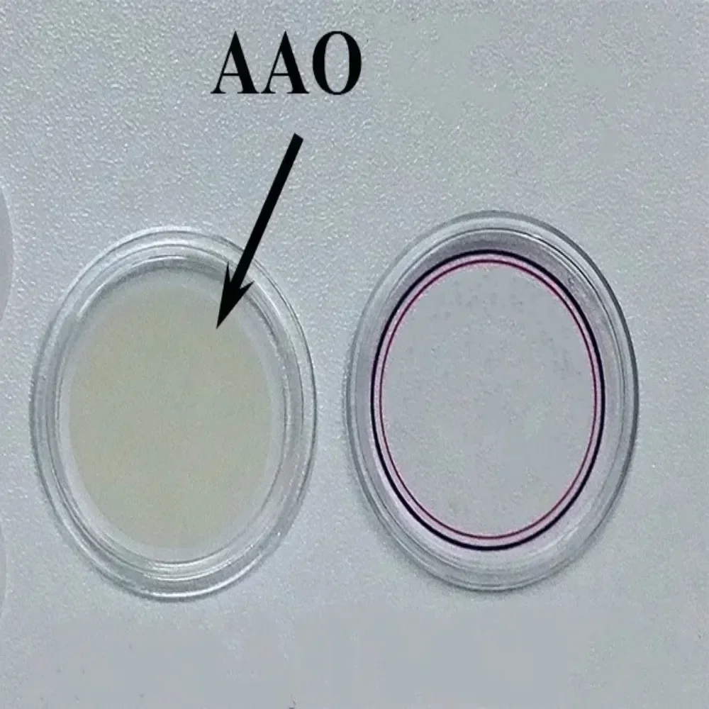 تخصيص DP065 تباعد المسام 65nm تمرير مزدوج AAO AAO قالب AAO مرشح غشاء غير عضوي قالب ألومينا مسامية