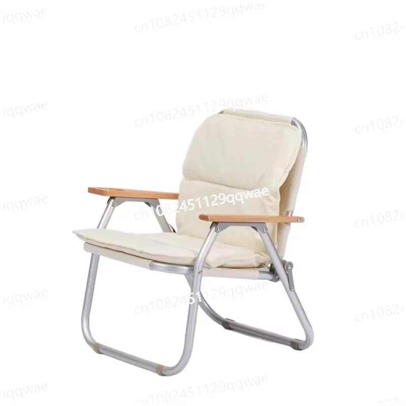Outdoor camping folding chair, aluminum alloy folding double chair, portable backrest leisure chair