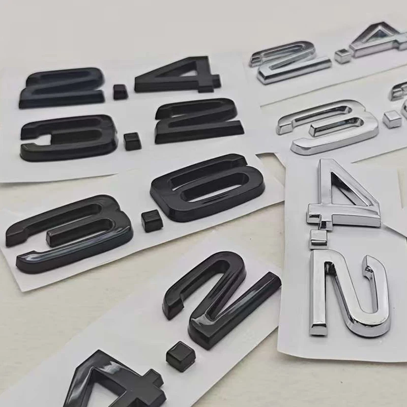 3D ABS Car Letters Logo 2.4 3.6 3.8 4.2 TDI Sticker Rear Trunk Emblem Badge For Audi A3 A4 A5 A6 A7 A8 Q3 Q5 Q7 Q8 Accessroies
