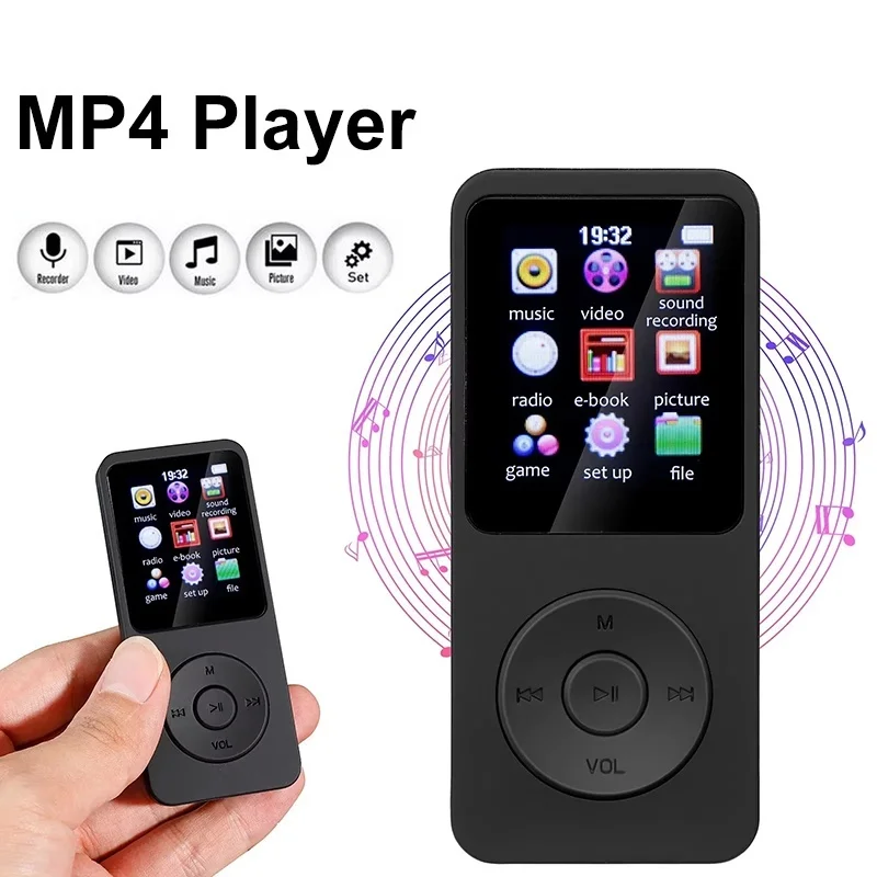 

MP4 Player Type-C HiFi Lossless Music Player Bluetooth-compatible 5.4 Student Walkman Support FM Radio E-Book Recording For Kids