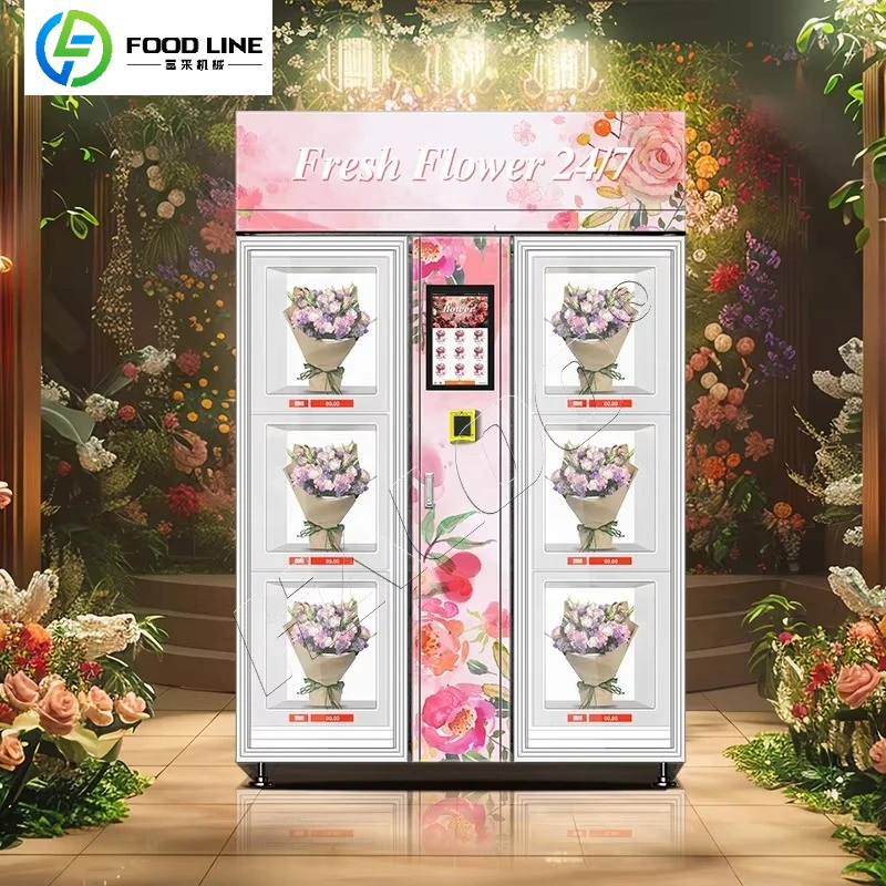 Customized Smart Cooling Locker Vending Machine Flower-shaped Dispenser Fresh Flowers Innovative Refrigerated Vending Machine
