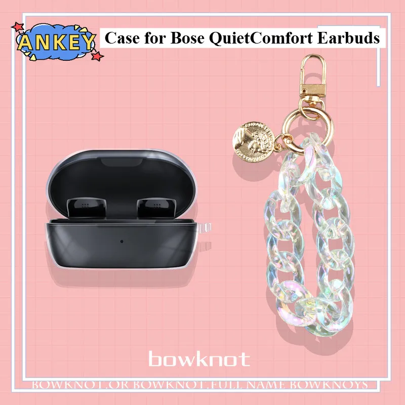 Bose QuietComfort 이어 버드 케이스 보호용 투명 투명 TPU 커버 진주 블루투스 이어폰 쉘 휴대용