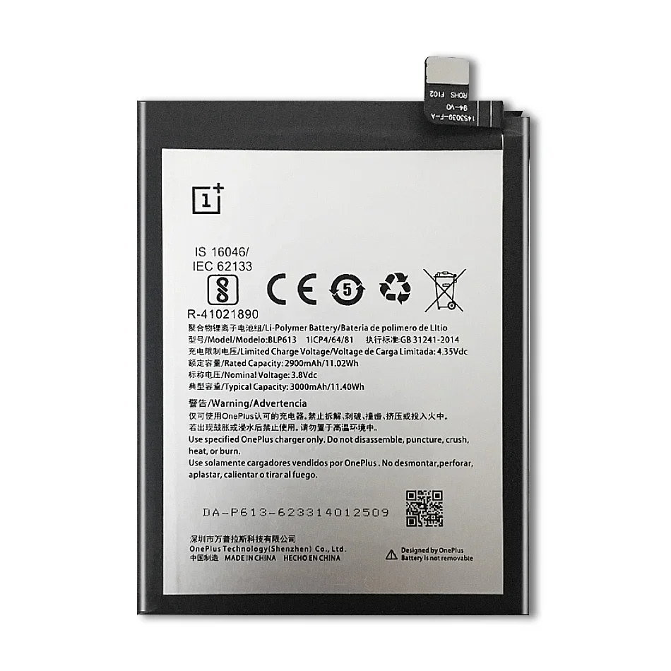 Battery for OnePlus 7 6T 6 5 5T 3 3T 2 1 1+ BLP571 BLP597 BLP613 BLP633 BLP637 BLP657 BLP685 Cell Phone Batteries + Track NO