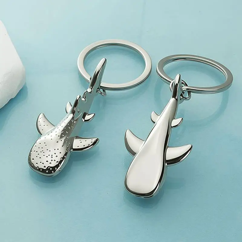Metallischer Mini-Walhai-Schlüsselanhänger, kreativer Anhänger, Auto-Schlüsselring, Taschenanhänger, Geschenk – Detail 12
