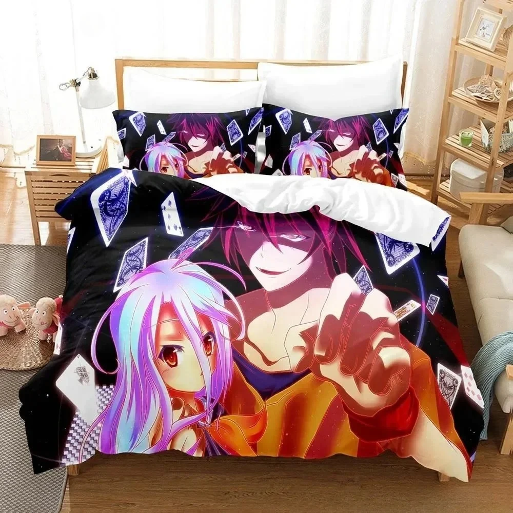 

New 3D Kawaii Girls bedding No Game No Life Bedding Set Printed Bed Set With Pillowcase Bed Duvet Cover Queen Super King Size